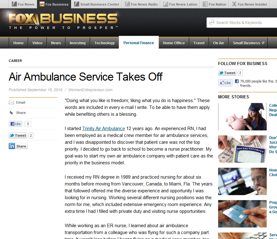 Trinity International Air Ambulances Service - FoxBusiness.com
